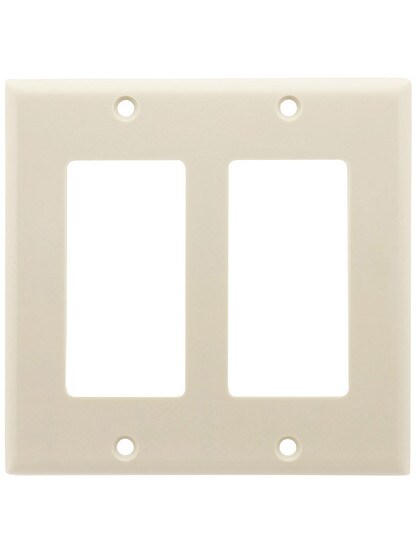 Leviton Double Decora Cover Plate in Light Almond.